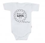 Baby Nellys rövid ujjú body, Szeretettel készült, szürke Velikost koj. oblečení: 74 (6-9m)