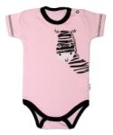 Baby Nellys rövid ujjú body, Zebra - rózsaszín Velikost koj. oblečení: 80 (9-12m)