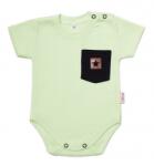 Baby Nellys Pamut bordás body zsebbel, rövid. ujjú, Summer Boy - zöld Velikost koj. oblečení: 56 (1-2m)