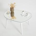 ASIR GROUP Masa de Cafea Gusto cu Sticla Securizata, Alb - Gri, 75x38x55 cm (552NOS2277) Masa de cafea