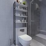Lacivert Dulap De Baie Salzgitter cu 4 Rafturi si cadru Metal, Alb, 54x150x18 cm (285LCV1271)