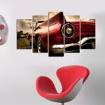 Charm Tablou MDF ( 5 buc ) Corvette Rosu, Multicolor, 60x110 cm (223CHR1940)