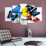 Charm Tablou MDF ( 5 buc ) Fluturasi, Multicolor, 60x110 cm (223CHR1938)
