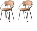 Nmobb Set 2 Scaune Bucatarie Istanbul 965, Negru - Bej, 60x77x50 cm (974NMB1198)