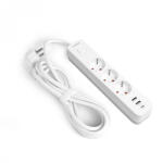 Videx 3 Plug + 3 USB 3 m Switch (LEDM VF PD33G2U1C W)