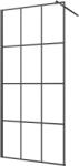 INVENA perete cabină de duș walk-in 100 cm negru semi lucios/sticlă cu model AK-32-107 (AK32107)