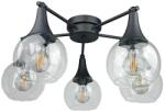 Keter Lighting Lustră aplicată STAR 5xE27/60W/230V negru/transparent (KE0175)