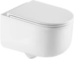 INVENA Korfu vas wc cu capac soft-close agăţat fără margine cu spălare turbionară alb lucios CE-95-001 (CE95001)