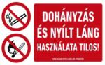  munkavédelmi matrica önt. 160x250 dohányzás és nyílt láng h. tilo