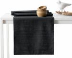 AmeliaHome Asztalterítő Vesta fekete dombornyomott modern 115x300+35x300 AmeliaHome