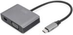 ASSMANN DA-70825 USB Type-C to VGA/miniDisplayPort 4K/30Hz Graphics Adapter Silver (DA-70825)