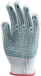  Munkavédelmi Kesztyű NŐI 4348 Fehér cérnakesztyű, tenyéren zöld pettyezett 8/M