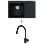 Franke CNG 611-78 TL + FRANKE FC 6051 LINA CSAPTELEP - onyx, balos medence (114.0637.517 + 115.0626.055)