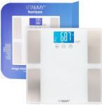 Vitammy Cantar corporal electronic multifunctional Vitammy Horizon, pentru intreaga familie, analiza corporala completa, 10 utilizatori, greutate maxima 150 kg, Alb Cantar baie
