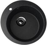 Ulgran U-405-308 Gránit Mosogatótálca - Egymedencés, Kerek, Szemcsés Fekete (U-405-308)