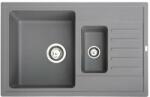 Metalac Quadro Plus 1.5D Metalac Xgranit Gránit Mosogatótálca - Extra mély, Csepegtetőtálcás, Design, Grafit (372988) - watermarkt