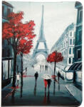  Univerzális TabletPC tok, mappa tok, 9-10", stand, Paris minta, színes