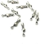  Gyöngy alkatrész- fém köztes kéz akasztóval fűzhető 2 soros 15mm ezüst 10 db/csomag