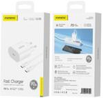 FONENG EU51 1XUSB-C GAN PD 3A 25W Hálózati gyorstöltő (+TypeC - TypeC kábel), fehér