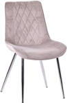 Mobiliamo Elegáns Étkezőszék Szürke Bársony Kárpittal Krómszínű Lábakkal (DC-2451-Grey-Velvet)