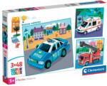 Clementoni SuperColor - Mentőjárművek 3 az 1-ben puzzle 3x48 db-os