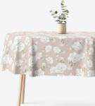 Goldea ovális teflonos terítő - fehér virágok 120 x 160 cm