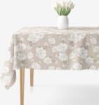 Goldea teflonos asztalterítő - fehér virágok 140 x 220 cm