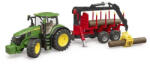 BRUDER Jucărie tractor John Deere 7R 350 cu încărcător frontal și remorcă (FERU03154KRA)