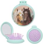 Miss Melody Összecsukható Hajkefe Tükörrel, Tűrkíz