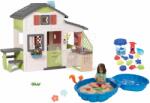 Smoby Set căsuţa Prietenilor și nisipar Scoică Friends House Life Smoby extensibilă cu bucătărie sonerie electronică și set de găletușă cu moară (SM810207-29) Casuta pentru copii