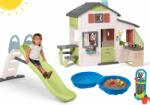 Smoby Set căsuţa Prietenilor și tobogan cu nisipar Friends House Life Smoby extensibilă cu bucătărie și sonerie electronică cu accesorii de grădină (SM810207-32) Casuta pentru copii