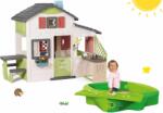 Smoby Set căsuţa Prietenilor și nisipar Sandy Friends House Life Smoby extensibilă cu bucătărie și sonerie electronică (SM810207-48) Casuta pentru copii