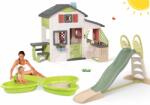 Smoby Set căsuţa Prietenilor și tobogan Toboggan XL Friends House Life Smoby extensibilă cu bucătărie și nisipar Fluture (SM810207-50) Casuta pentru copii
