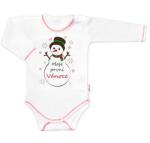 Baby Nellys hosszú ujjú body Első karácsonyom, hóember, fehér Velikost koj. oblečení: 56 (1-2m)