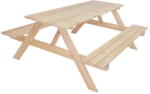 ROJAPLAST Piknik Set 180 cm fenyőfából összecsukható natúr 245-22