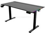 The G-Lab K DESK PLATINIUM gamer asztal (140x75cm, fém, pohár, fejhallgatótartó, fekete, motoros magasság áll. , RGB) (K-DESK-PLATINIUM) (K-DESK-PLATINIUM)