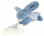 Doudou Iepuras Doudou - jucarie de plus cu paturica, 16 cm (DC4152/albastru)