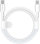 Techsuit - Adatkábel (PCB130) - Type-C to Type-C, Gyors töltés, 60W, 480Mbps, Alumínium ötvözet, 1m - Fehér