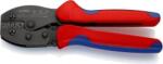 KNIPEX Клещи за кримпване на кабелни накрайници 0.25-6мм2, закалени, синьо-червена ръкохватка 220мм, с пружина, Knipex (K975238)