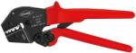 KNIPEX Клещи за кримпване на кабелни накрайници 0.5-10мм2 DIN неизолирани, закалени, синьо-червена ръкохватка 250мм, с пружина, Knipex (K975213)