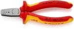 KNIPEX Клещи за кримпване на кабелни накрайници 0.25-2.5мм2, VDE 1000V жълто-червена ръкохватка 145мм, Knipex (K9768145A)