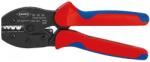 KNIPEX Клещи за кримпване на кабелни накрайници 0.5-10мм2 DIN неизолирани, закалени, синьо-червена ръкохватка 220мм, с пружина, Knipex (K975233)