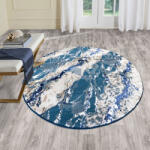  Modern Szőnyeg Mykonos 7125 Cream-Navy Kerek 100 cm Krém-Arany