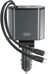 XO CC62 autós gyorstöltő PD + QC lightning és type-c kábellel (Szürke)