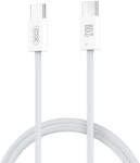 XO NB-Q273 USB-C-USB-C adatkábel (Fehér) - 60W, fonott kivitel