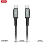 XO NB-Q267 mágneses USB-C-USB-C adatkábel (Fekete) - 1 m, fonott kivitel, 60W