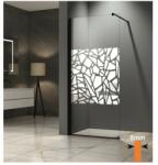 Inter Ceramic Paravan de dus tip Walk-In Inter Ceramic profil negru - sticla transparenta+ elemente albe 90x200 cm (113B/90 BLACK PROFILE)