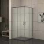 Inter Ceramic Cabina de dus patrata Inter Ceramic cu usi glisante 90x90 cm crom lucios - transparent (275 TC NEW 90*90 EASY ASSEMBLE)