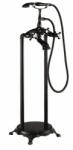Inter Ceramic Baterie cada - dus freestanding Inter Ceramic retro negru mat cu set de dus (8263B)