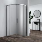 Inter Ceramic Cabina de dus semirotunda Inter Ceramic cu usi glisante 90x90 cm crom lucios-transparent mat (486TR NANO)